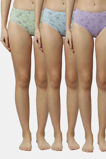 Buy Red Rose Medium Rise Full Coverage Hipster Panty (Pack of 3) - Multicolor